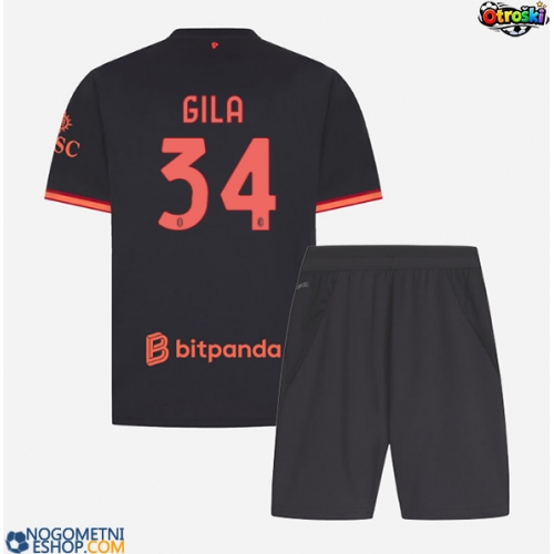 Otroški Nogometni dresi AC Milan Mario Gila #34 Tretji 2026-27 Kratek Rokav (+ Kratke hlače)
